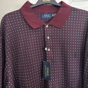 Polo Ralph Lauren Maroon Geometric Polo Shirt 4XLT NWT